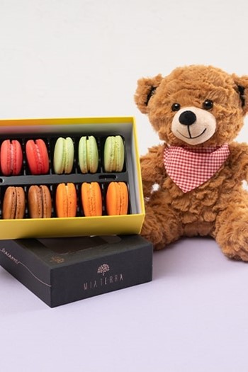 makaron çikolata hediye peluş oyuncak 