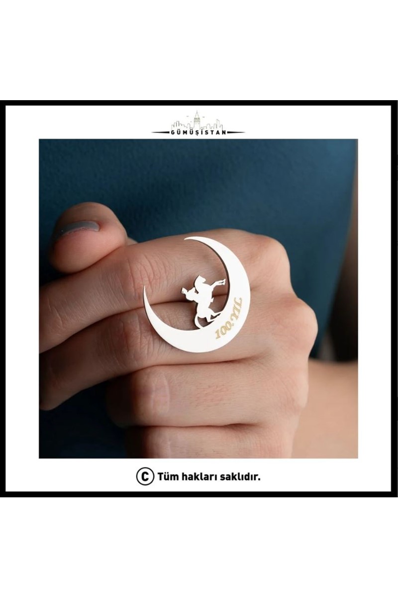 925 Ayar Cumhuriyetin 100. Yılına Özel Tasarlanmış Broş