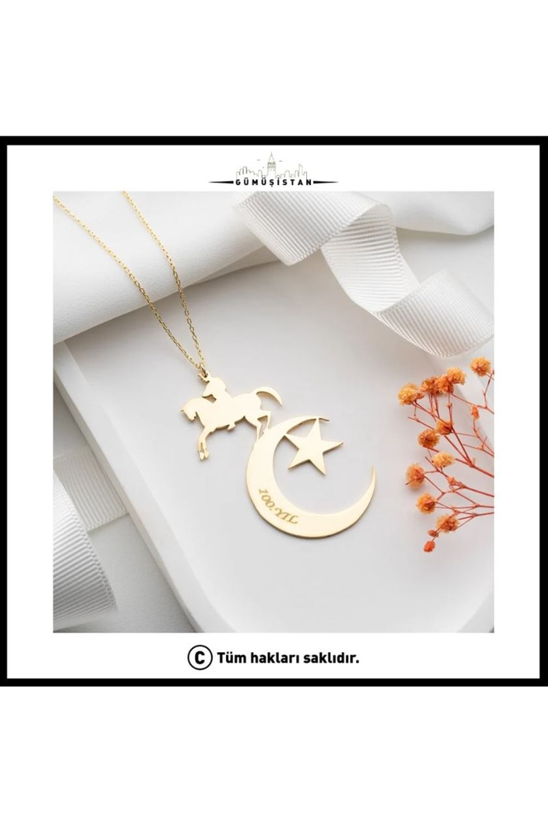925 Ayar Cumhuriyetin 100. Yılına Özel Tasarlanmış Kolye