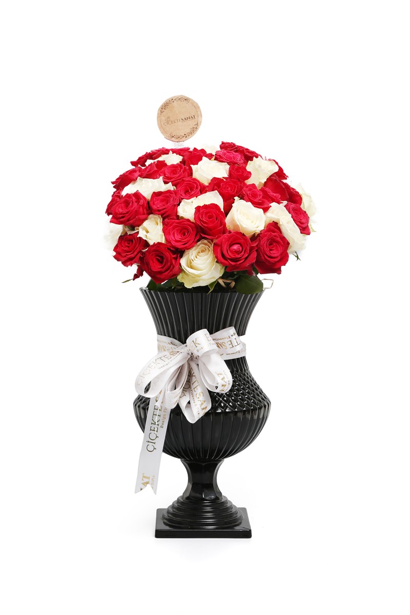 Crystal Red ve White Love Flower - 3