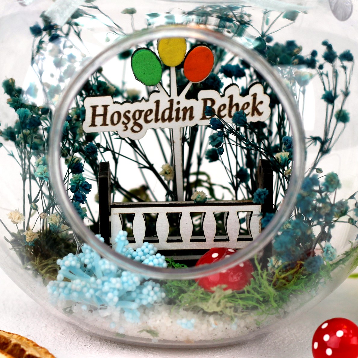 Dikdörtgen Çerçeveli Teraryum Elma Hoşgeldin Bebek Erkek - 4