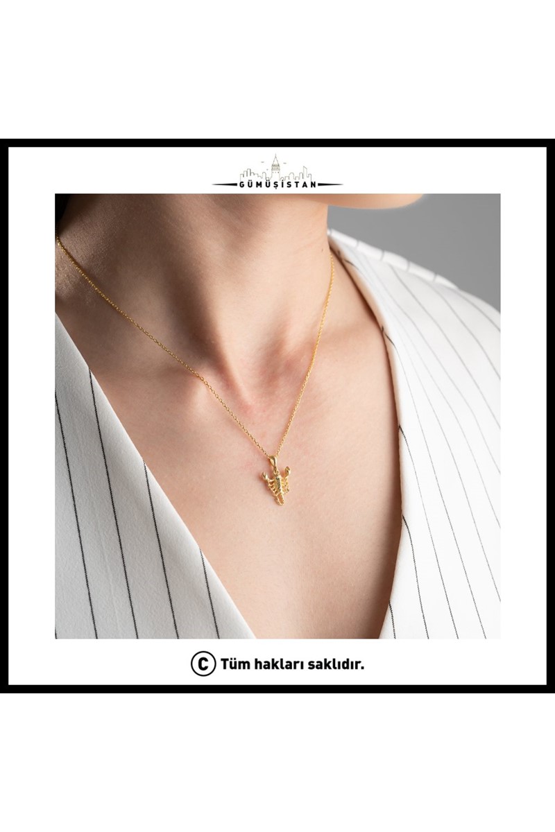 925 Ayar Gümüş Akrep Kolye