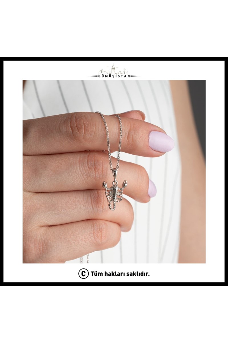 925 Ayar Gümüş Akrep Kolye