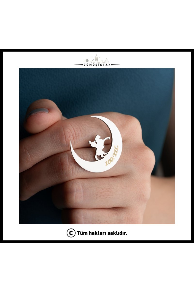 Rodyum Kaplama Cumhuriyetin 100. Yılına Özel Tasarlanmış Broş