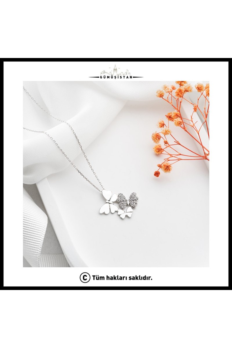 925 Ayar Gümüş Kelebek Kolye
