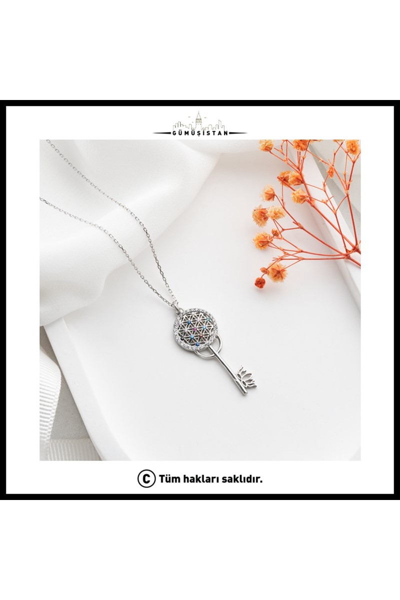 925 Ayar Gümüş Anahtar Kolye