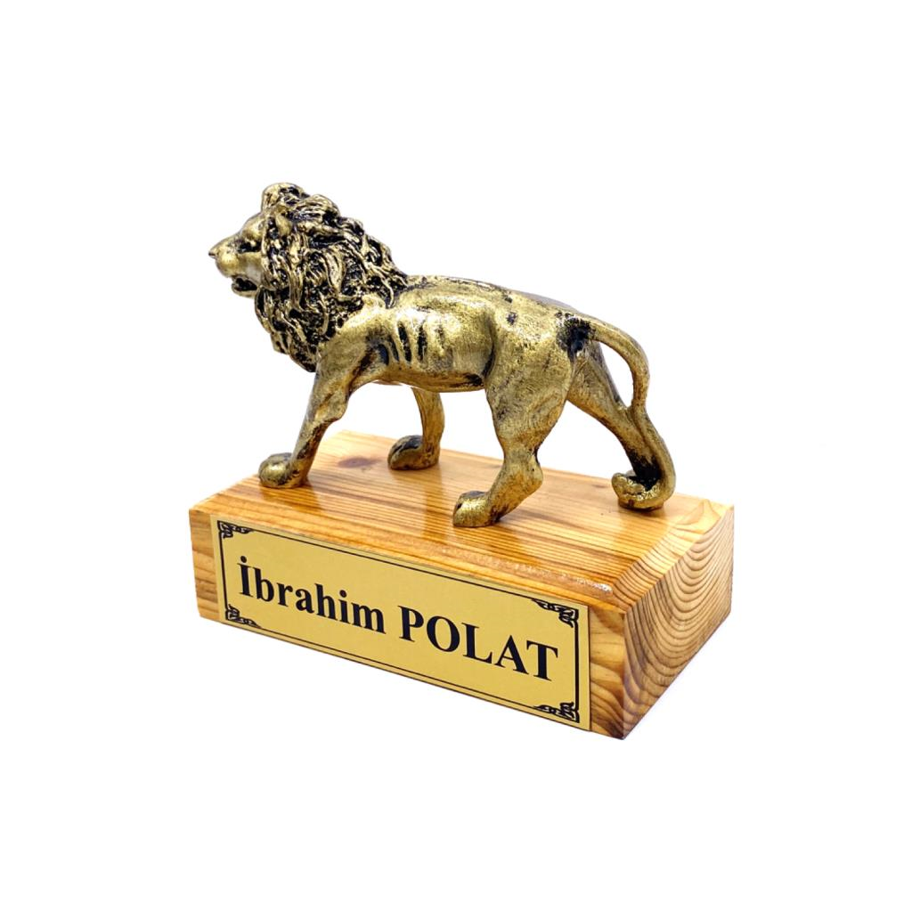 Kişiye Özel Tasarım Ahşap Kaideli Aslan Biblosu