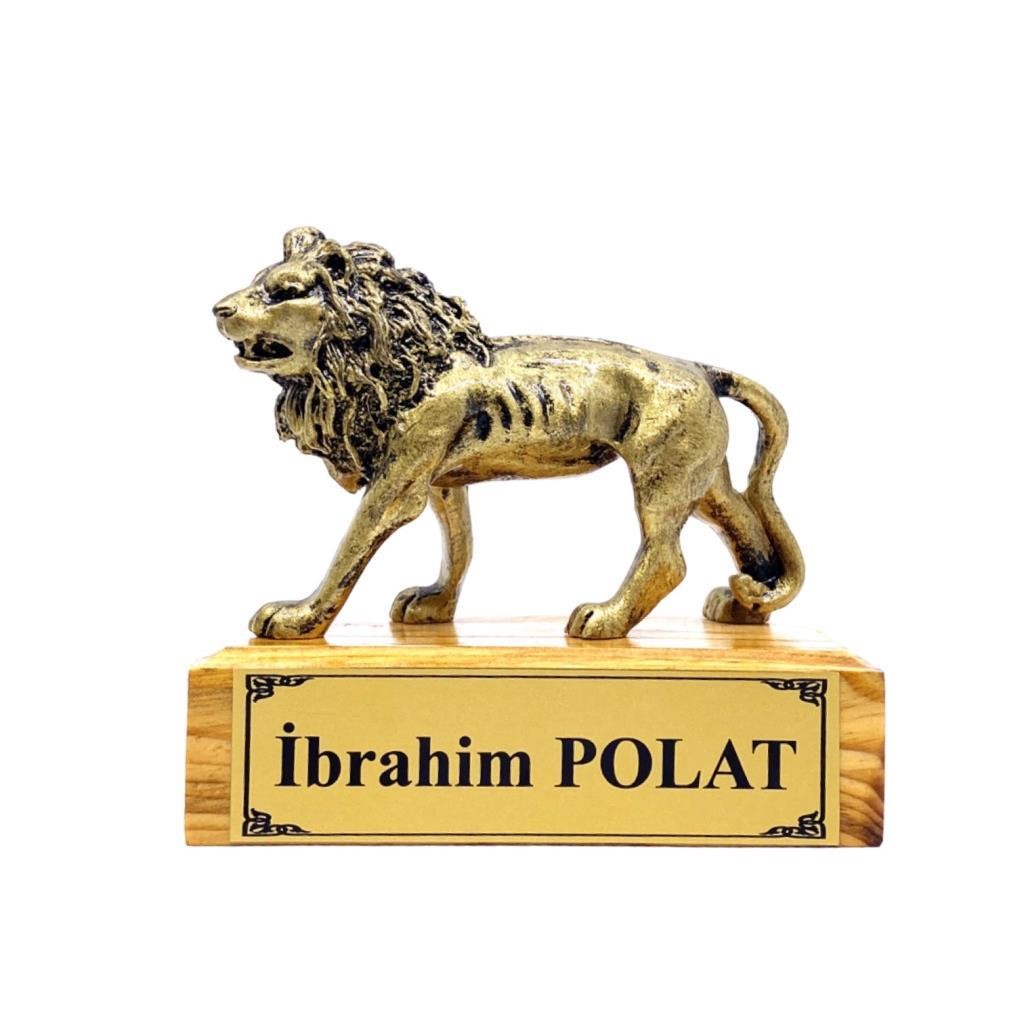 Kişiye Özel Tasarım Ahşap Kaideli Aslan Biblosu