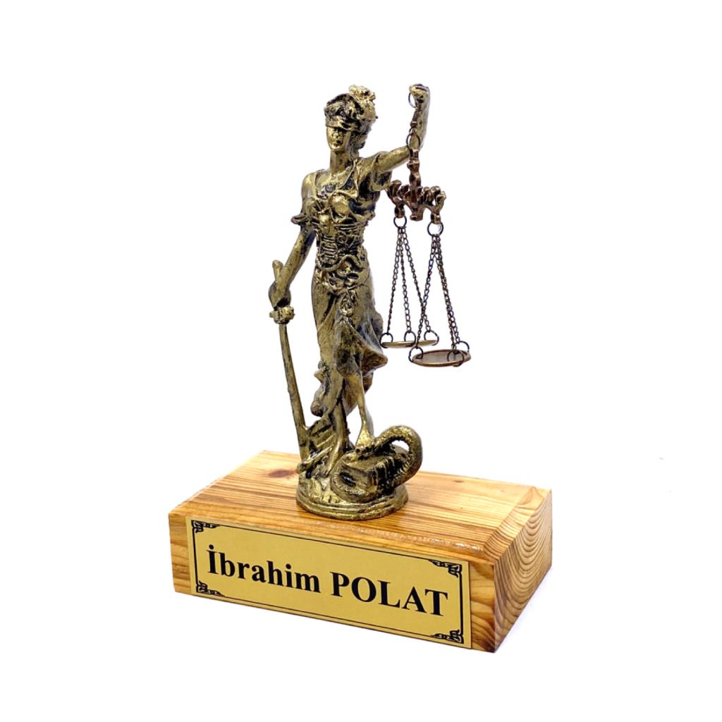 Kişiye Özel Tasarım Doğal Ahşap Kaideli Adalet Biblosu