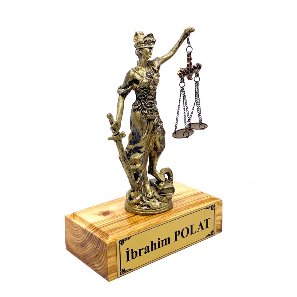 Kişiye Özel Tasarım Doğal Ahşap Kaideli Adalet Biblosu
