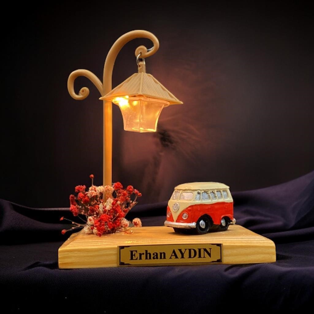 Kişiye Özel Vosvos Temalı Masa Lambası, Kelebek Kolye Hediye Seti