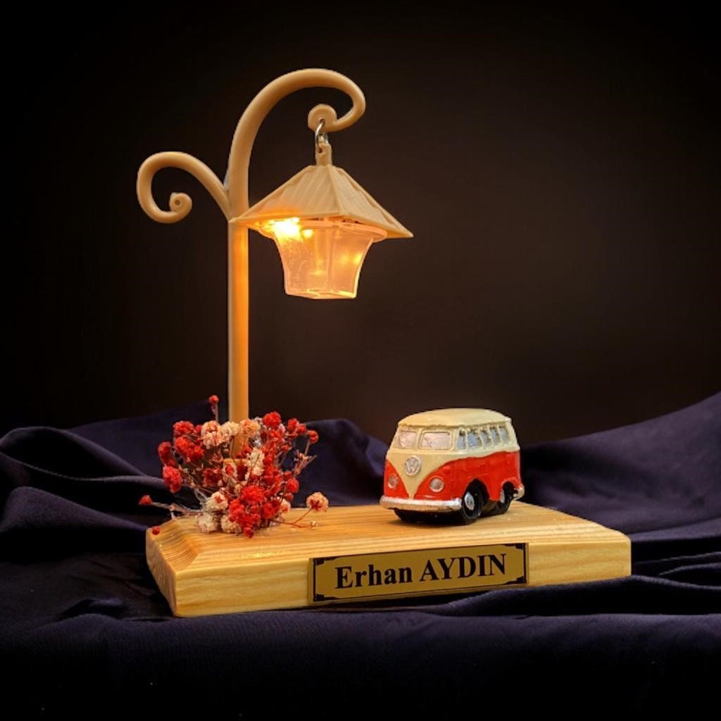 Kişiye Özel Vosvos Temalı Masa Lambası, Kelebek Kolye Hediye Seti