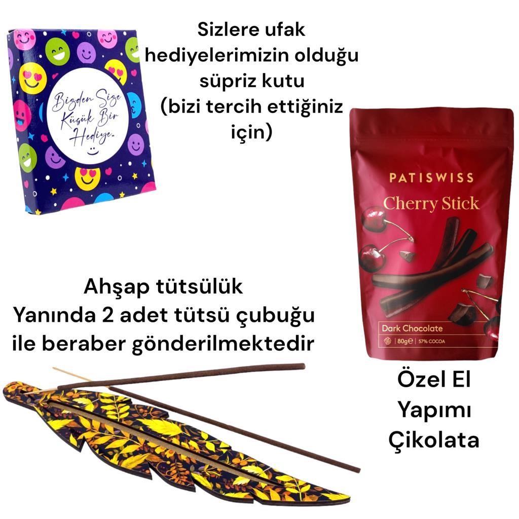 Kokulu Lavantalı Yeşil Vosvos Minibüs, Çikolata, Tütsülük Hediye Seti