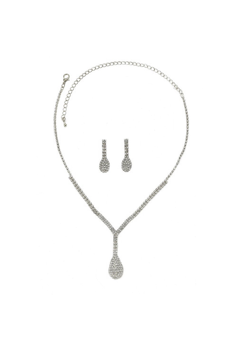 Gümüş Kaplama Tasarım Kolye Küpe Takı Seti PS0484