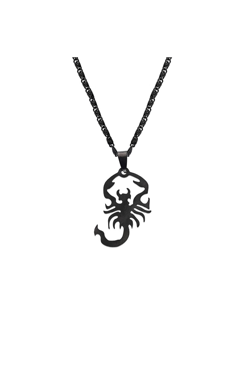 Forentina Erkek Siyah Akrep Çelik Kolye PS0512