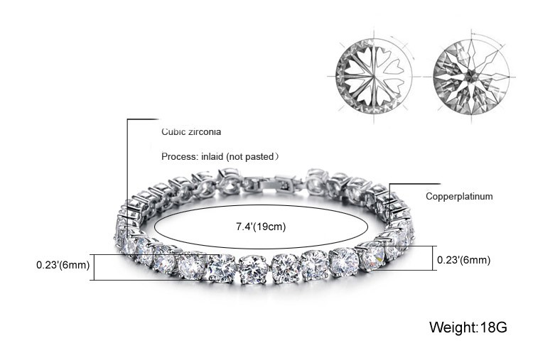 Forentina Gümüş Kaplama Zirkon Taşlı Bayan Bileklik PS0515