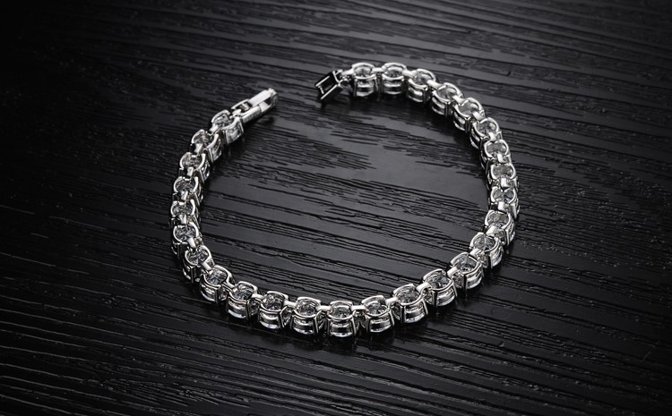 Forentina Gümüş Kaplama Zirkon Taşlı Bayan Bileklik PS0515