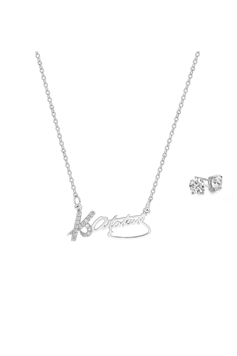 Bayan Zirkon Taşlı Kemal Atatürk İmzalı Kolye PS0528