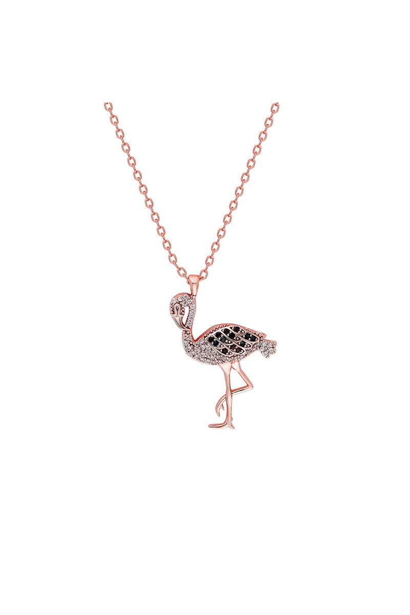 Forentina Rose Kaplama  Flamingo Tasarım Kolye PS0545