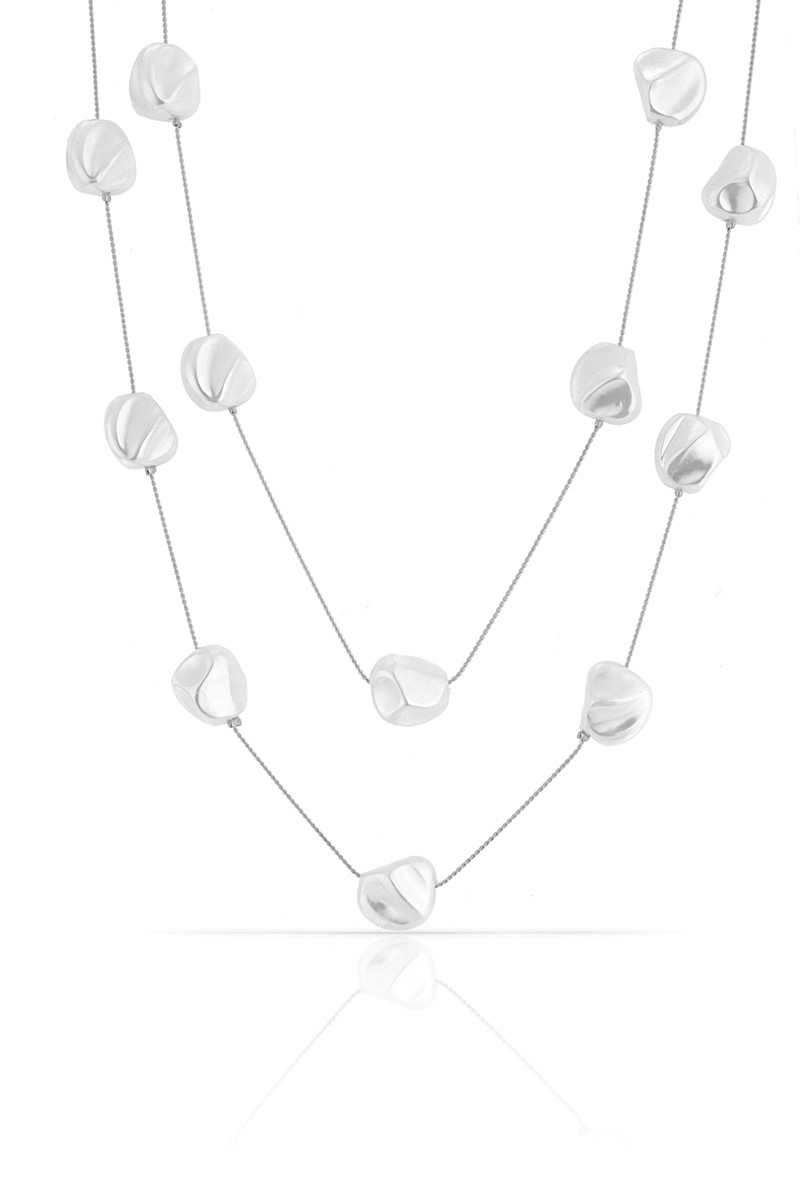 Forentina Uzun Çift Sıra İnci Modeli Kolye Kolye PS0991