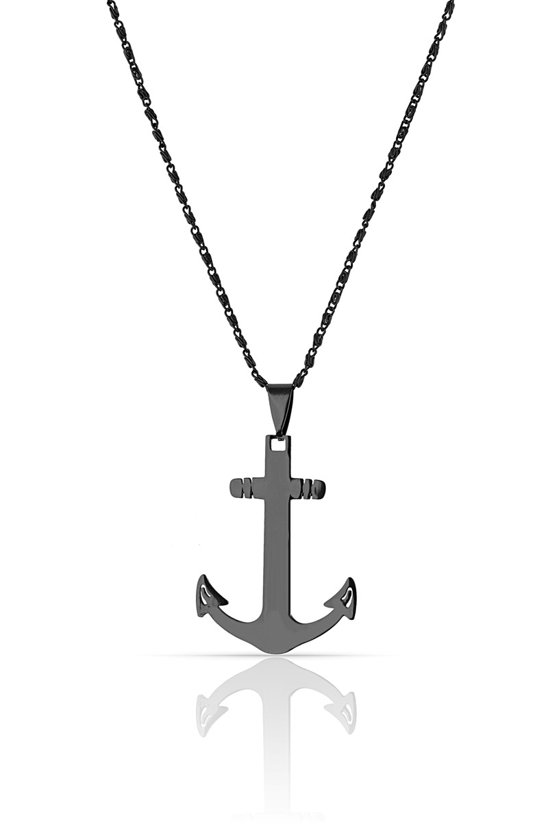 Erkek Çelik Çıpa Kolye  55 Cm Zincir PS1006
