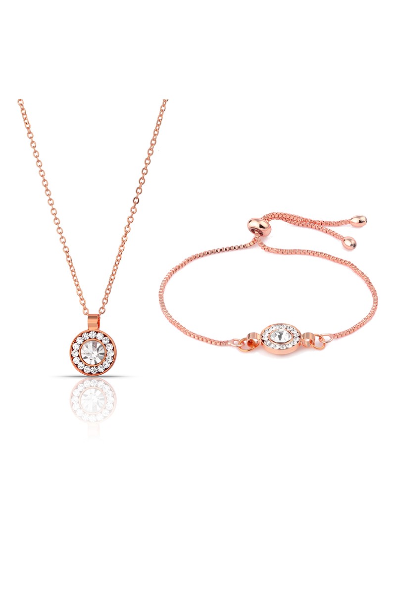 Forentina Rose Zirkon Taşlı Kolye Bileklik PS1067