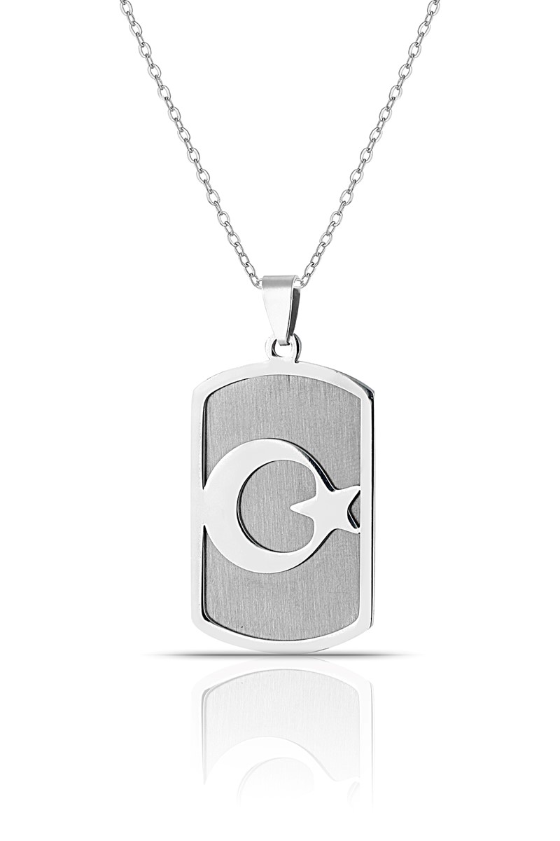 Forentina Ay Yıldız Çelik Kolye PS1132