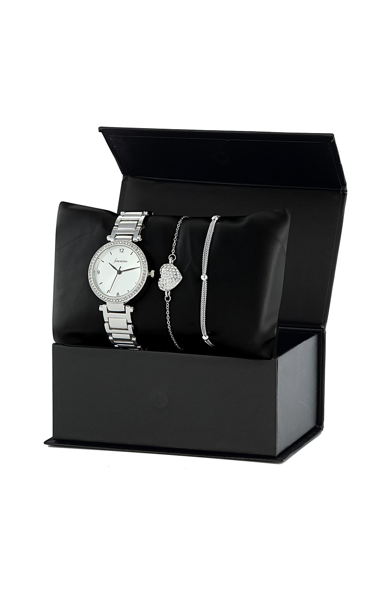 Forentina Bayan Kol Saati Kalpli Bileklik Kombin Set PS1580