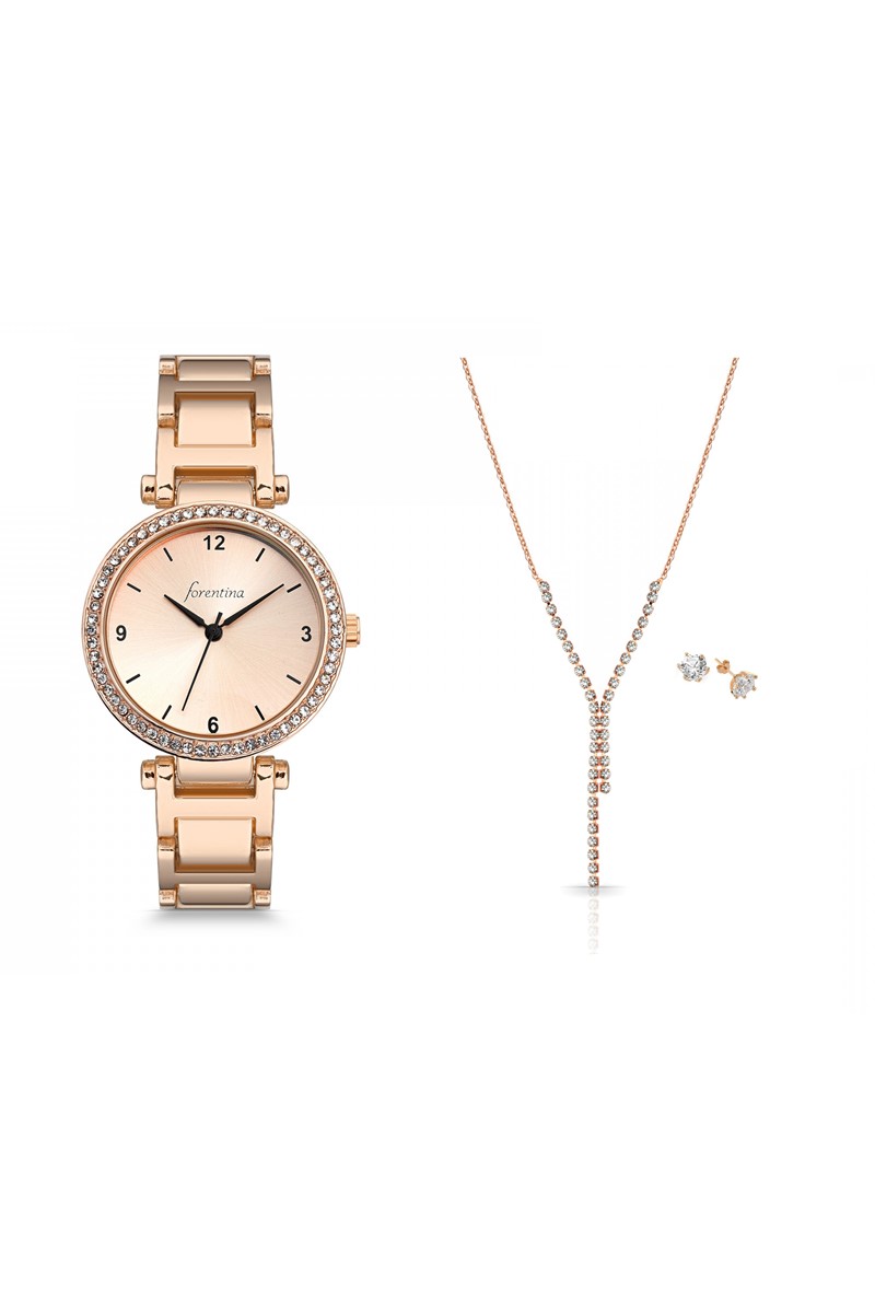 Forentina Bayan Kol Saati Kolye Küpe Set PS1588
