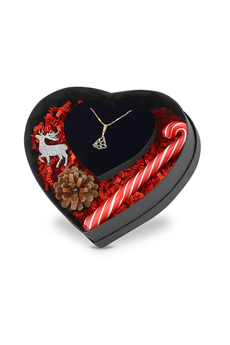 Forentina Çam Ağacı Kolye Kolye Yılbaşı Özel Set PS1598