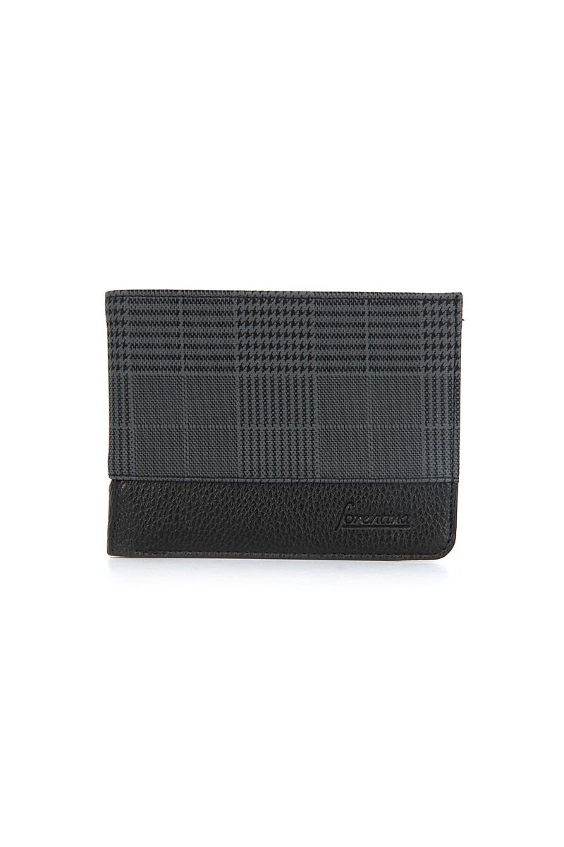 Forentina Gri Ekose Kot Cüzdan PS1636