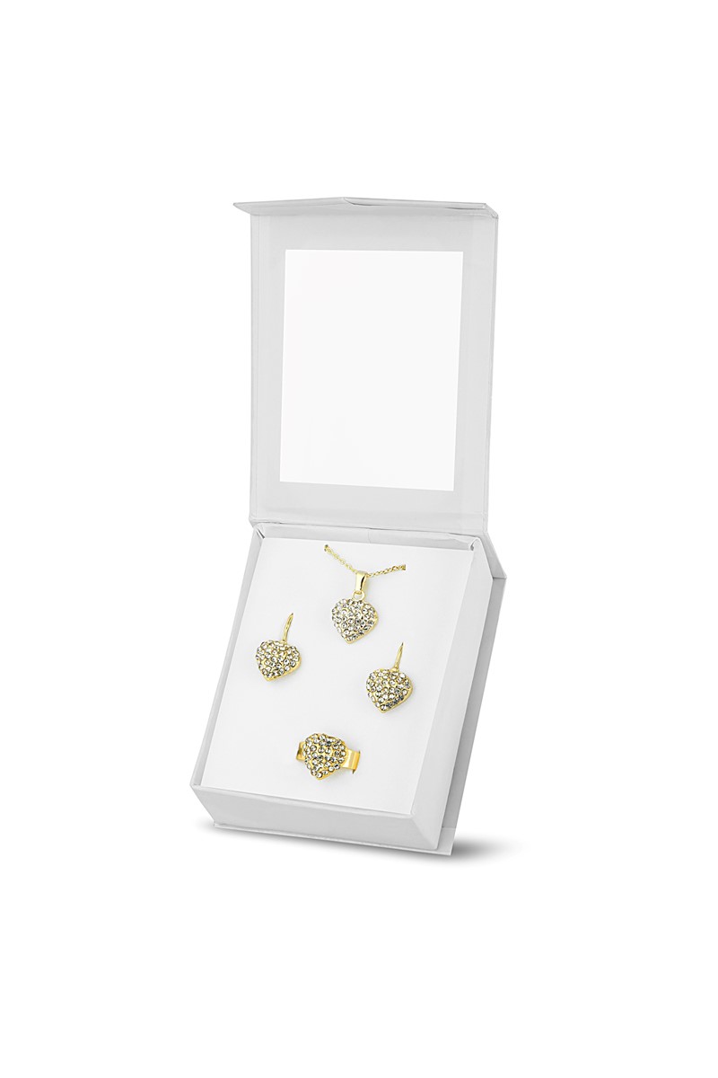 Forentina Kalpli Kolye Küpe Yüzük Set PS1643