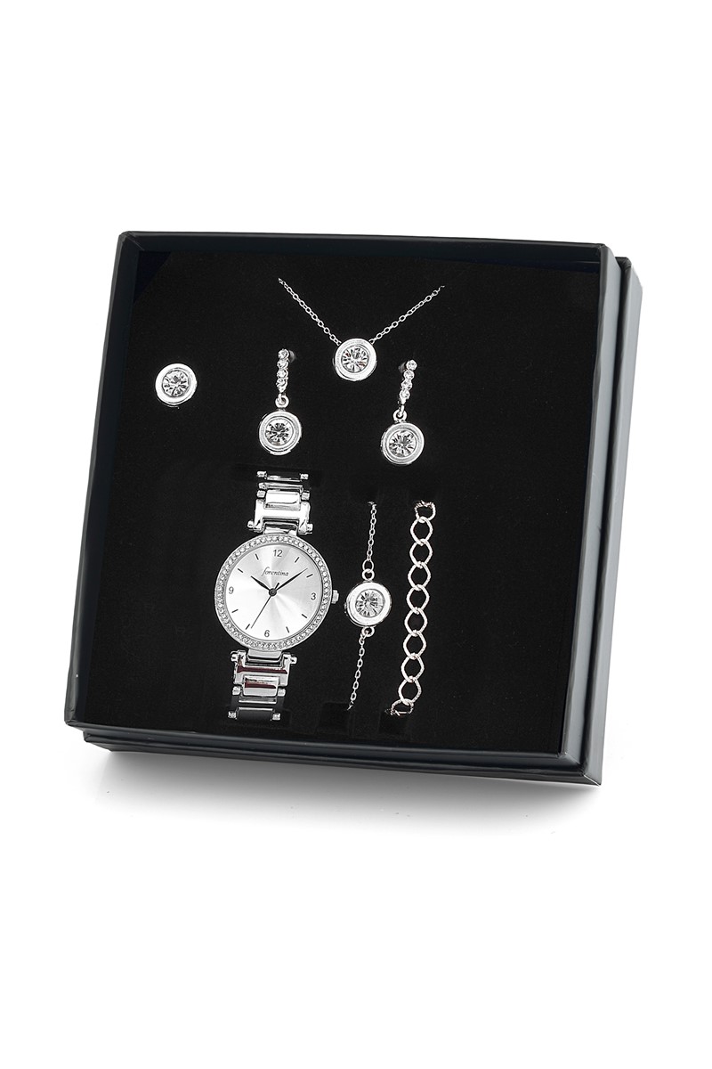 Forentina Gümüş Kaplama Tektaş Takı Seti PS1681