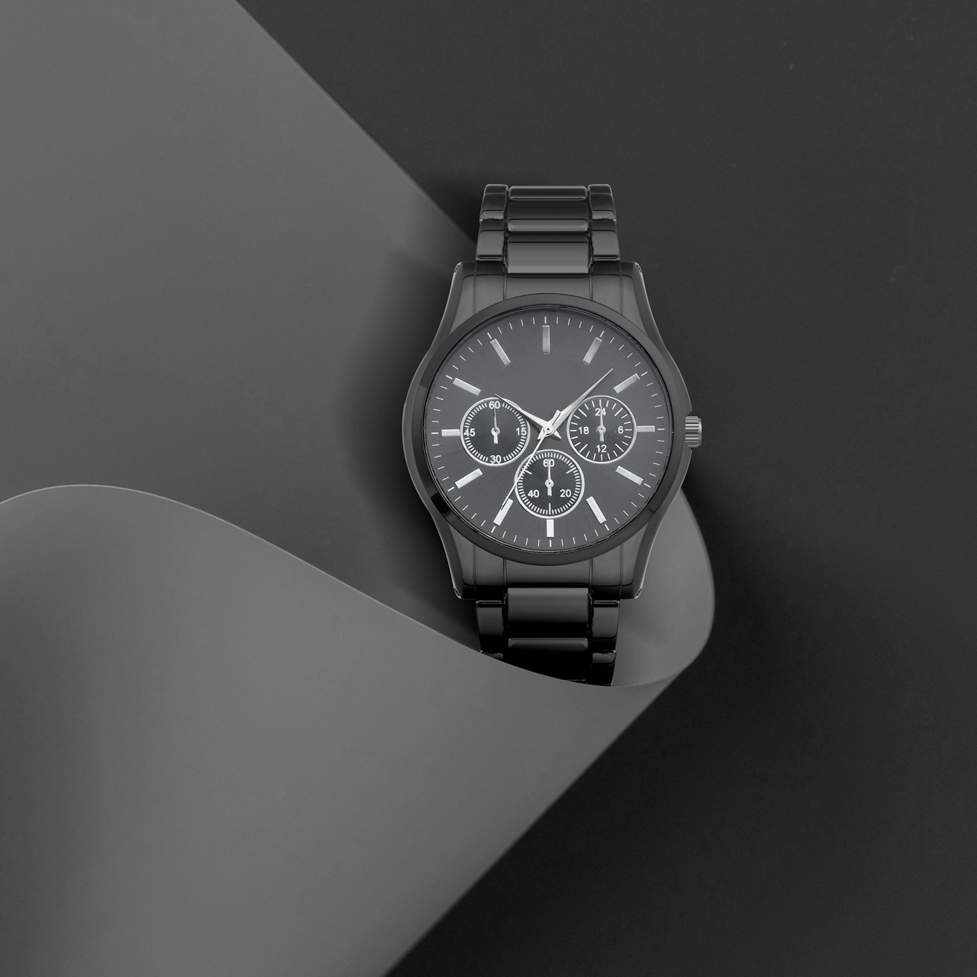 Erkek Siyah Metal Kol Saati PS1723