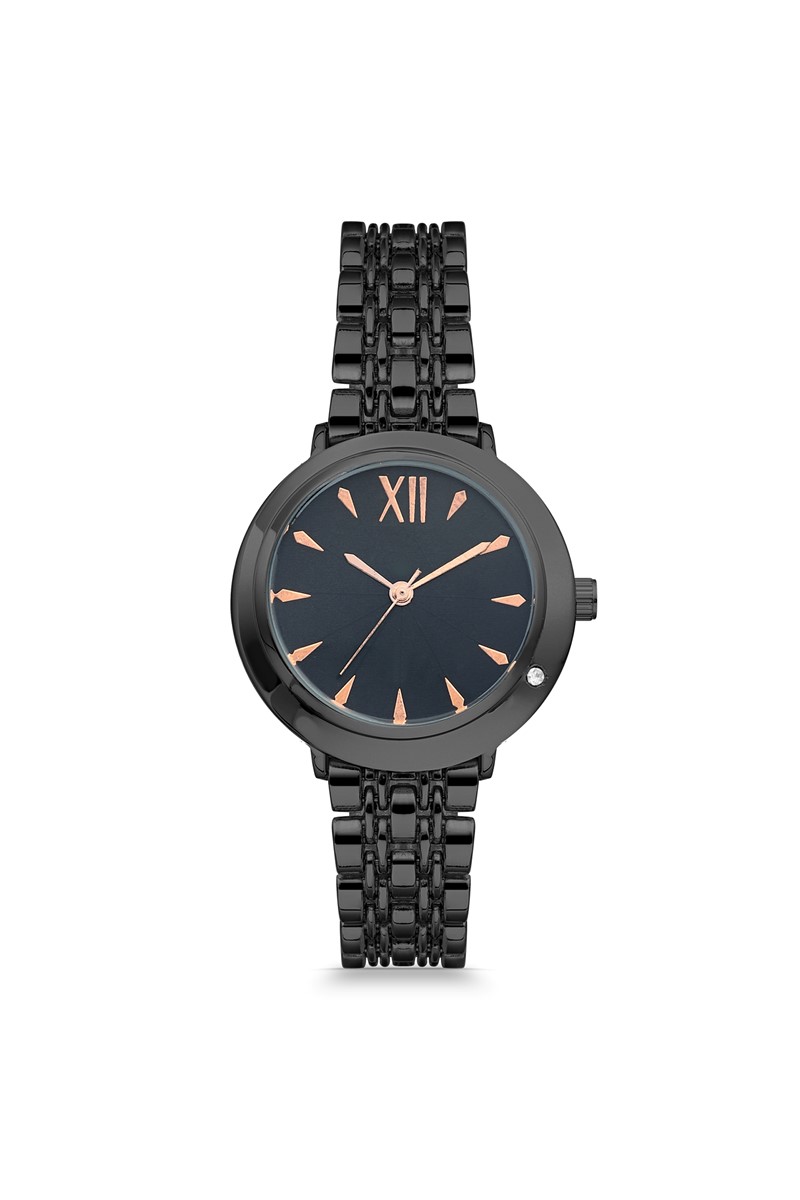 Bayan Siyah Metal Kol Saati PS1733