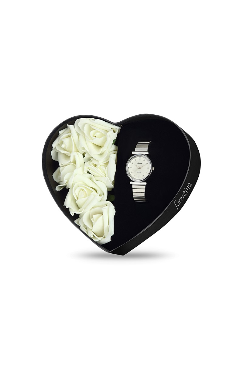 Forentina Güllü Kutuda Gümüş Kaplama Bayan Kol Saati PS1778