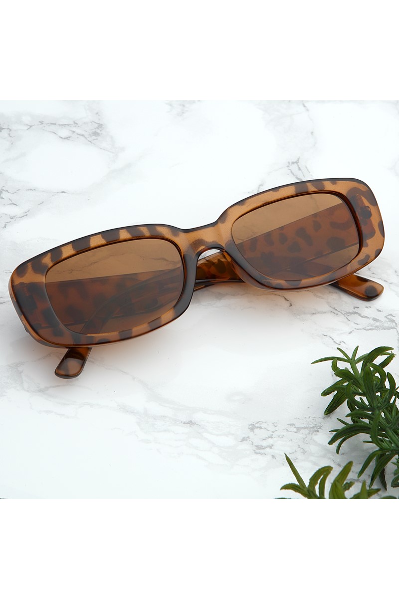 Forentina Leopar Desenli Kahverengi Güneş Gözlüğü PS1839