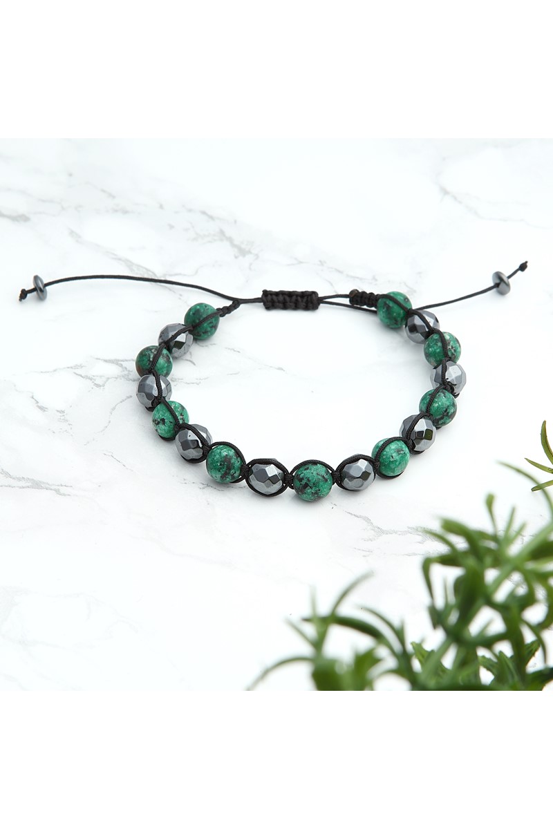 Forentina Yeşil Doğal Taş Erkek Bileklik PS1849