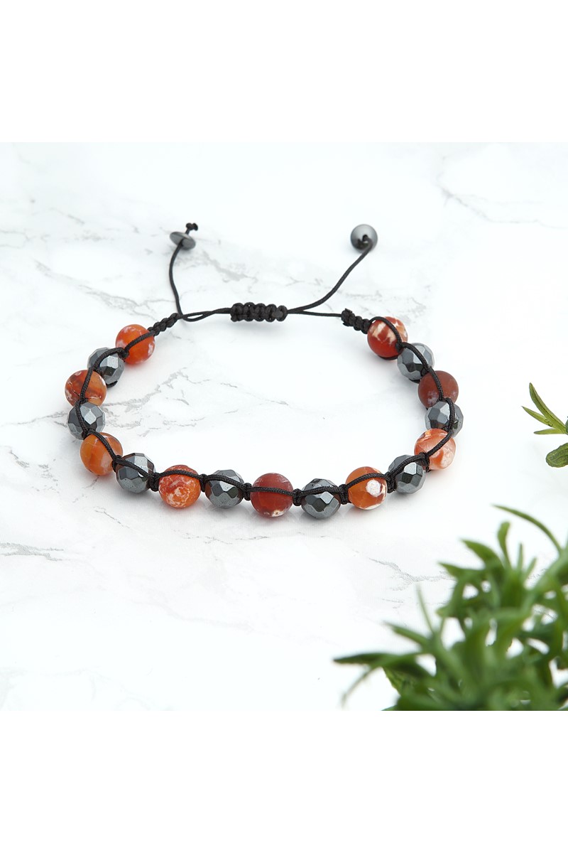 Forenina Erkek Kahverengi Doğal Taş Bileklik PS1850