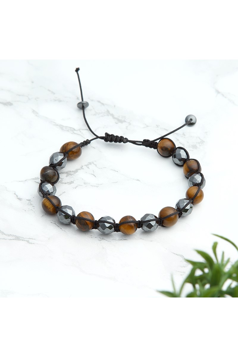 Forentina Erkek Kahverengi Doğal Taş Bileklik PS1851