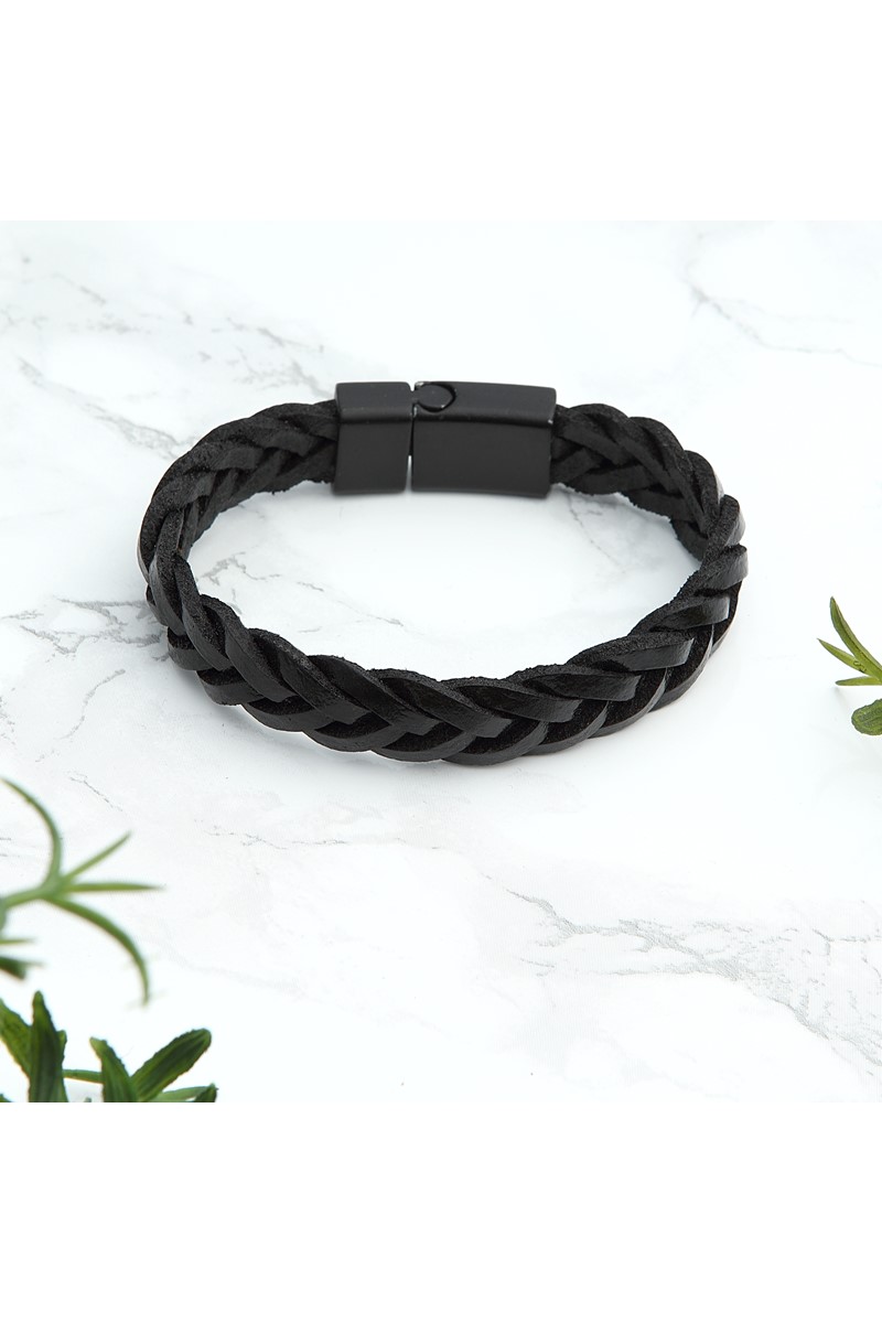 Forentina Erkek Siyah Örgü Bileklik PS1852