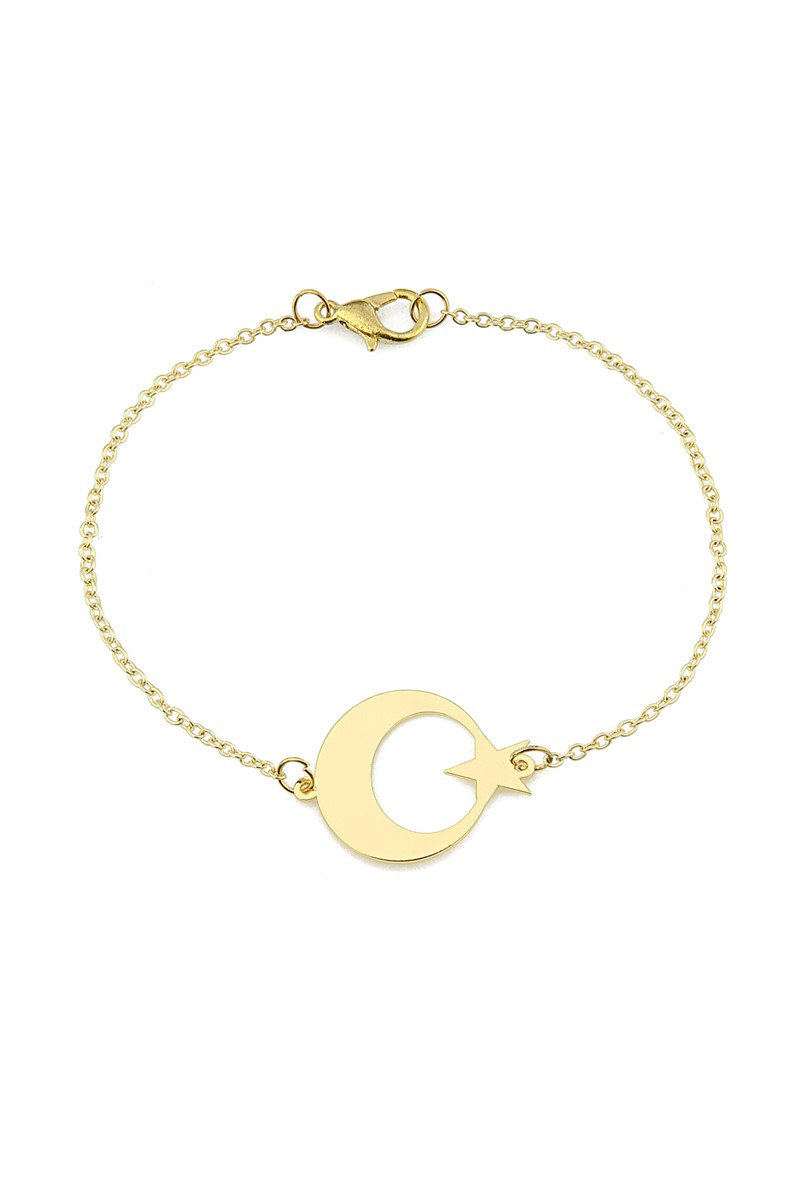 Forentina Sarı Bayan  Ay Yıldız Bileklik PS1877