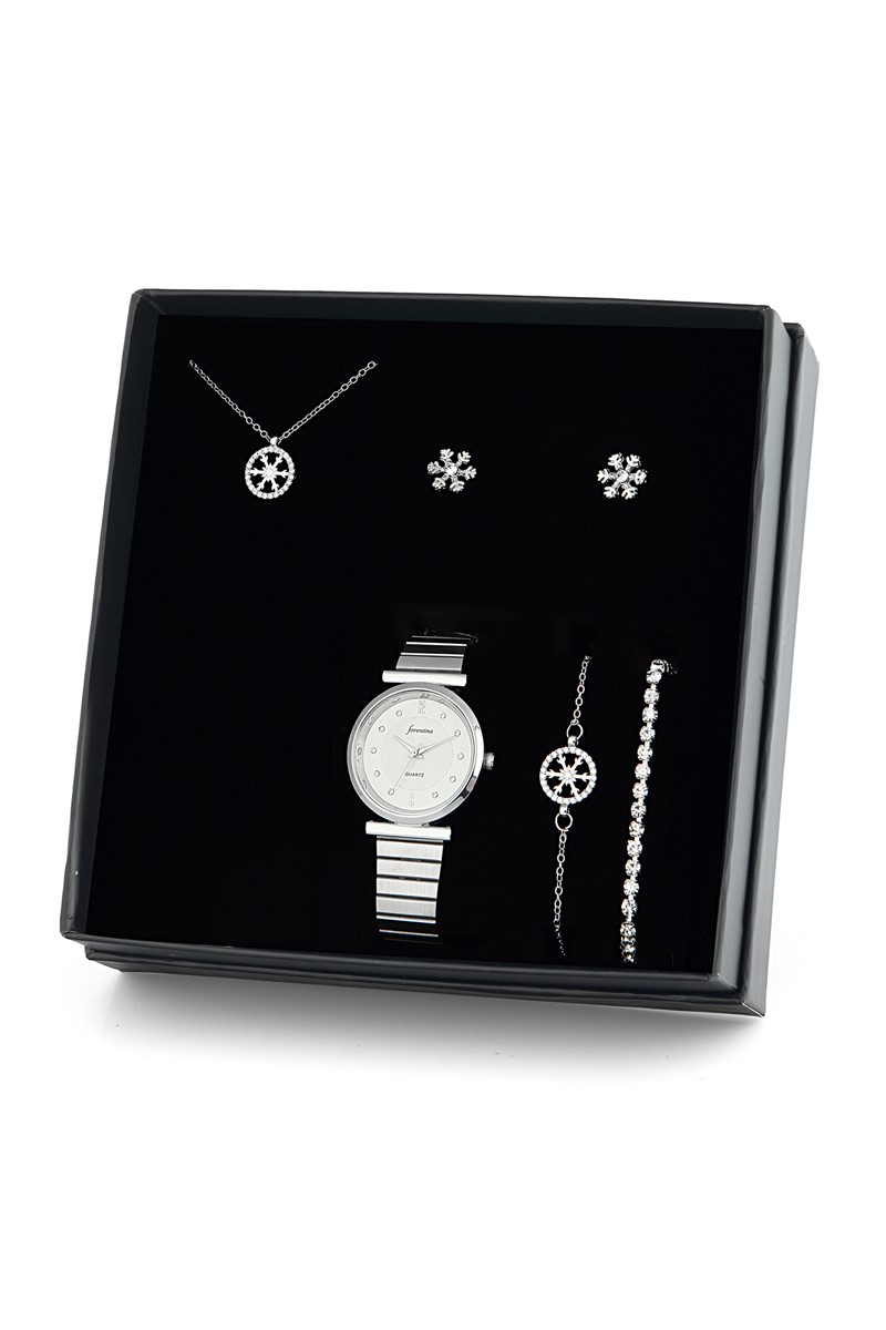 Forentina Beyaz Kar Tanesi Takı Seti Hediye Set PS1888