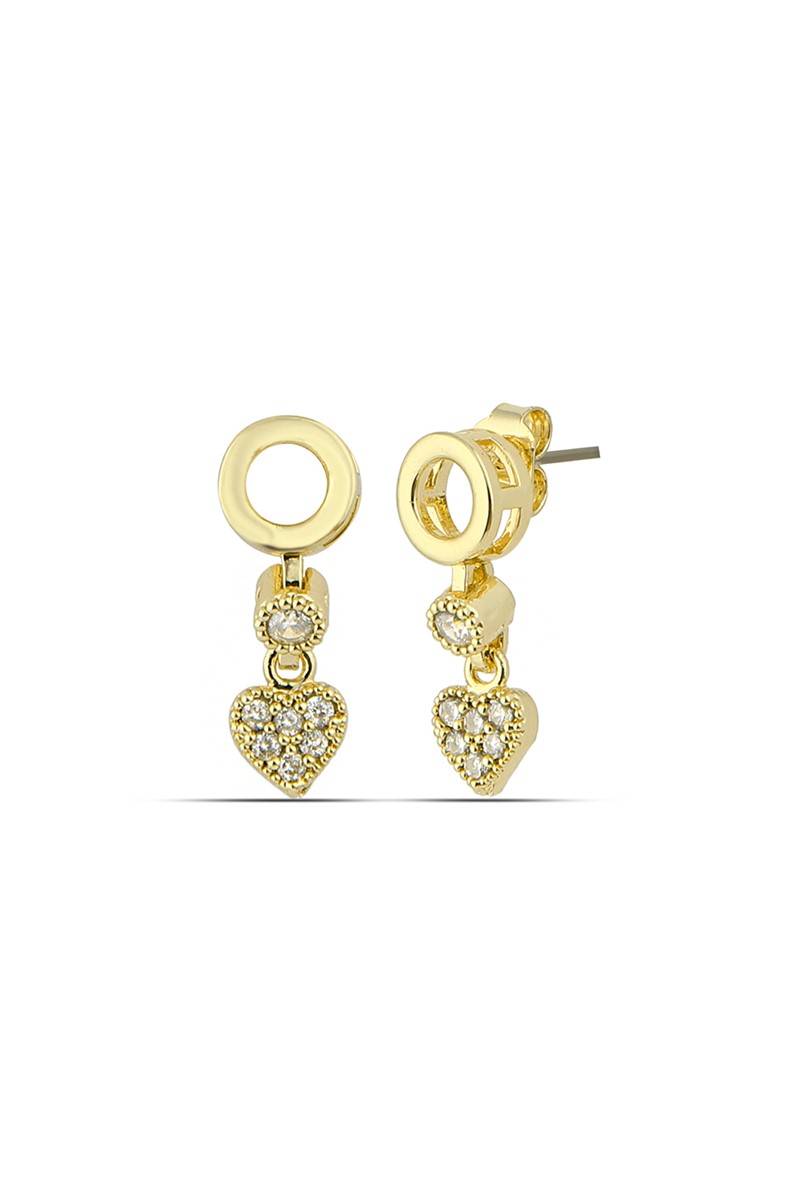 Forentina Sarı Kalp Küpe PS1913