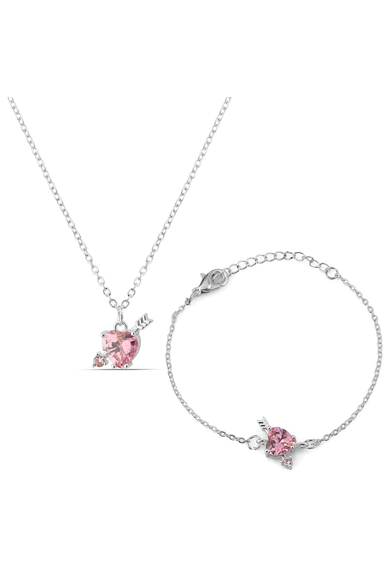 Forentina Zirkon Taşlı Kolye Bileklik Takı Seti PS1963