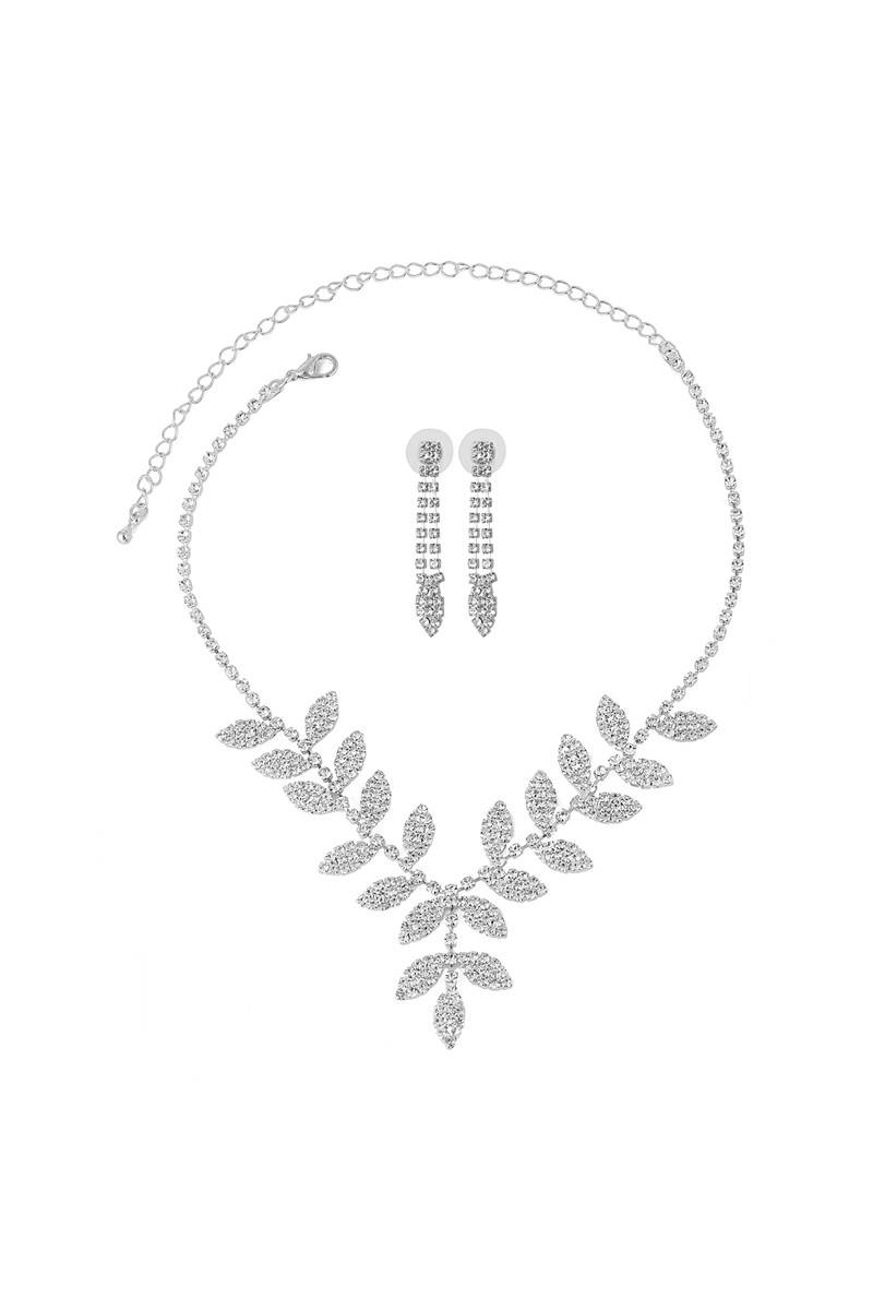 Forentina Gümüş Kaplama Çınar Modeli Kolye Küpe Takı Seti PS2005