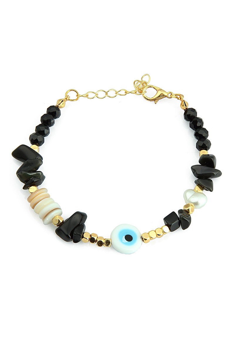 Forentina Bayan Siyah Nazar Boncuklu Bileklik PS2015