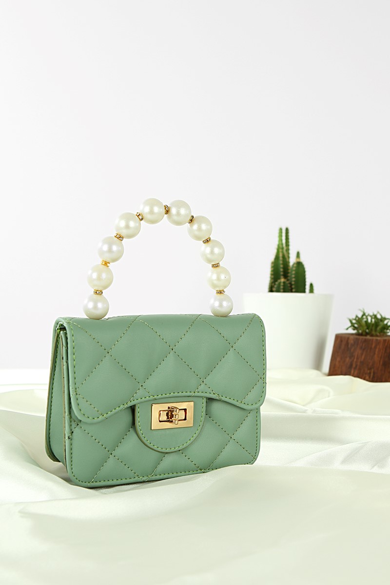 Forentina Kadın Yeşil Baklavalı El Çantası PS2034