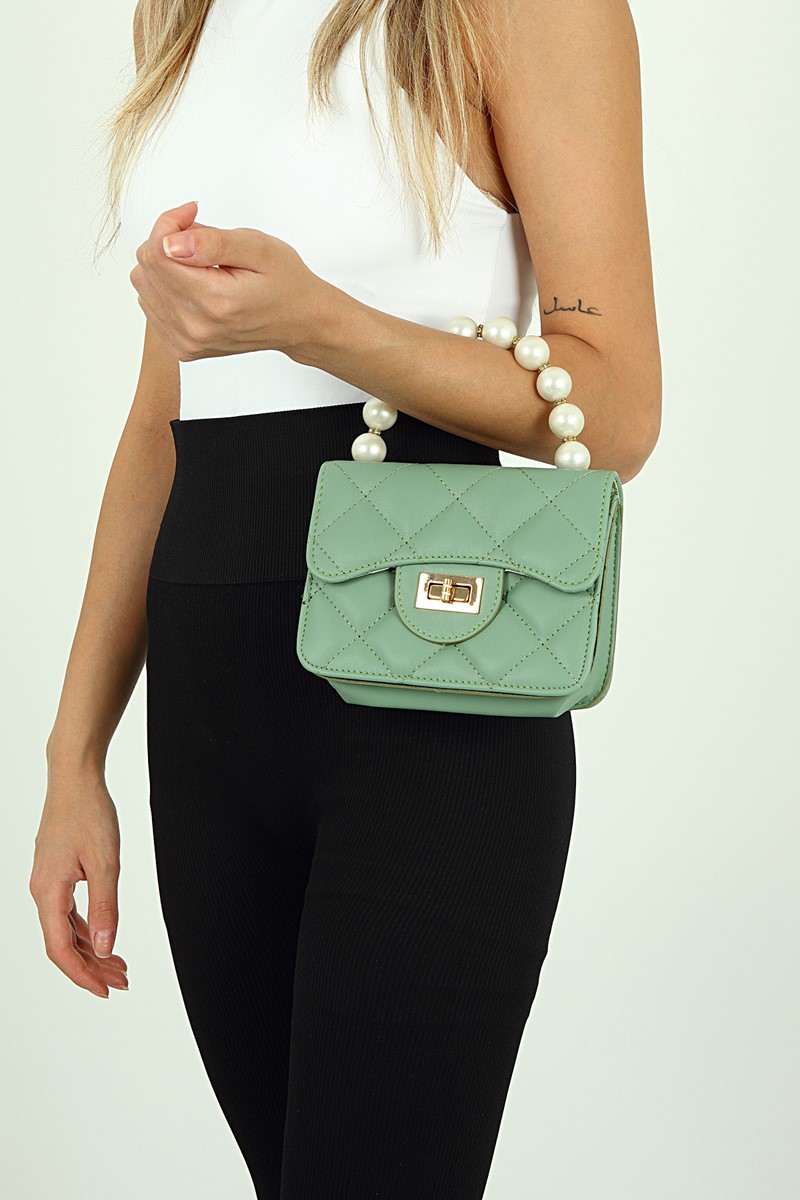 Forentina Kadın Yeşil Baklavalı El Çantası PS2034