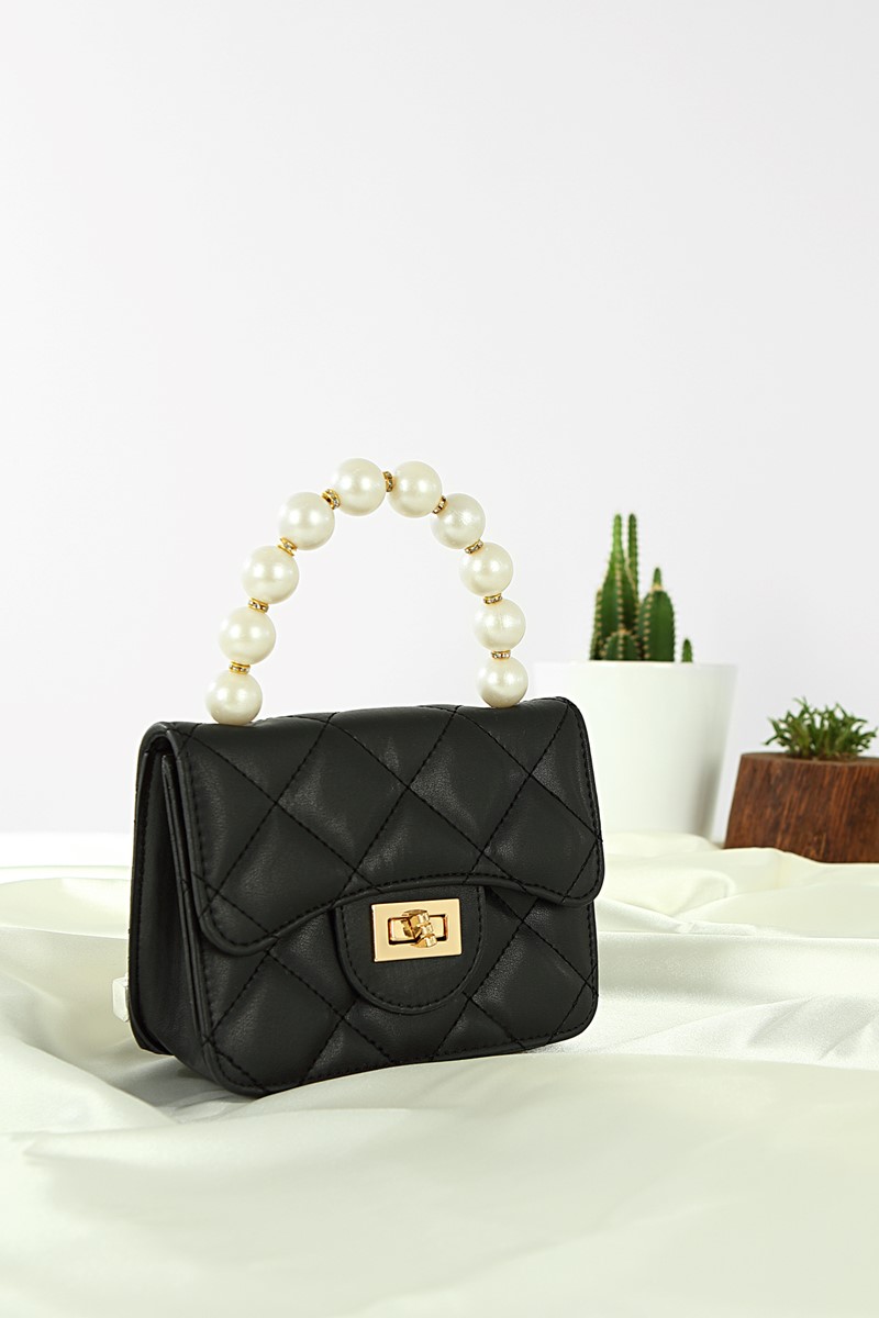 Forentina Kadın Siyah Baklavalı Omuz Çantası PS2037